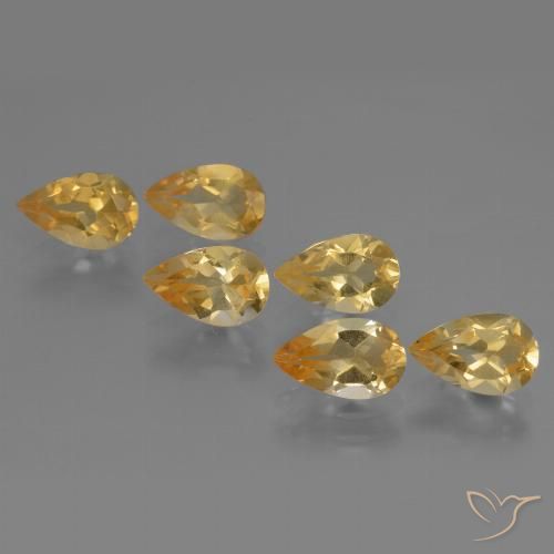 4.70ctw طبيعي Medium Gold  سيترين, شكل الكمثرى, VVS