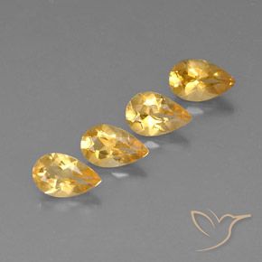 سيترين طبيعي بلون Gold ، وزن ‎2.66‎ قيراط، شكل شكل الكمثرى، مقاس ‎7.7x5‎ مم
