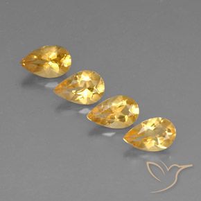 سيترين طبيعي بلون Gold ، وزن ‎2.66‎ قيراط، شكل شكل الكمثرى، مقاس ‎7.7x5‎ مم