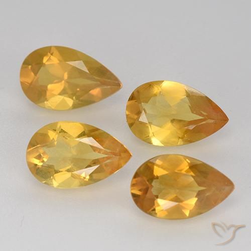 أحجار سيترين Bright Gold  طبيعية، شكل الكمثرى، VVS-VS، وزنها 2.71 قيراط