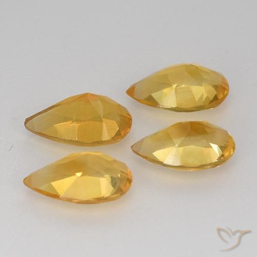 أحجار سيترين Bright Gold  طبيعية، شكل الكمثرى، VVS-VS، وزنها 2.71 قيراط