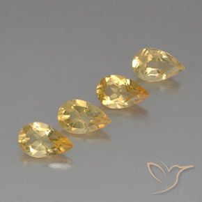 أحجار سيترين Medium Gold  طبيعية، شكل الكمثرى، VVS-VS، وزنها 2.87 قيراط
