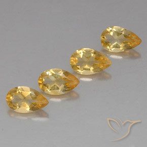 أحجار سيترين Medium Gold  طبيعية، شكل الكمثرى، VVS-VS، وزنها 2.79 قيراط