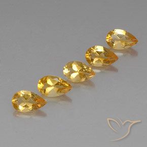 أحجار سيترين Orange-Gold  طبيعية، شكل الكمثرى، VVS-VS، وزنها 3.75 قيراط