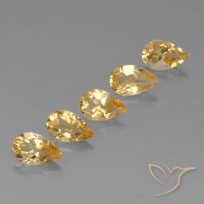3.81ctw طبيعي Orange-Gold  سيترين, شكل الكمثرى, VVS-VS