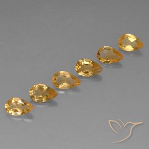 4.06ctw طبيعي Medium-Light Orange-Gold  سيترين, شكل الكمثرى, VVS-VS