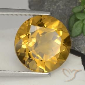 سيترين Light Brownish Golden  طبيعي، دائري، 4.48 قيراط، قليلا جدا