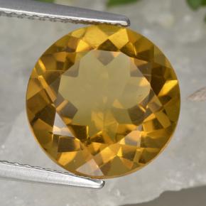 سيترين طبيعي بلون Brownish Golden ، وزن ‎5.87‎ قيراط، شكل دائري، مقاس ‎11.93‎ مم