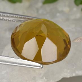 سيترين طبيعي بلون Brownish Golden ، وزن ‎5.87‎ قيراط، شكل دائري، مقاس ‎11.93‎ مم