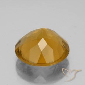 سيترين Medium-Light Orange-Gold  طبيعي، دائري، 4.95 قيراط، VVS-VS
