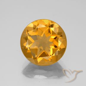 4.35ct طبيعي ذهبى-برتقالى غامق سيترين, دائري, قليلا جدا