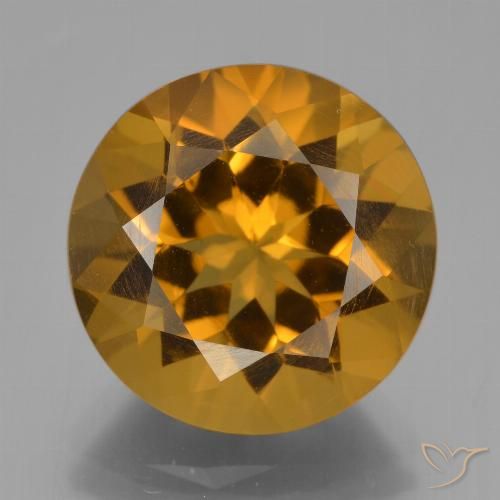 8.07ct طبيعي بني ذهبي سيترين, دائري, VVS