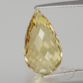6.91ct طبيعي ذهبي سيترين, بريوليت, VVS-VS