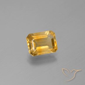 1.85ct طبيعي ذهبى-برتقالى سيترين, قص الزمرد, قليلا جدا
