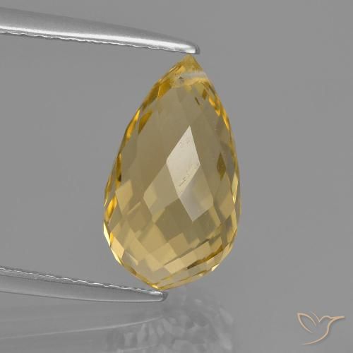 3.74ct طبيعي ذهبى فاتح سيترين, بريوليت, VVS-VS