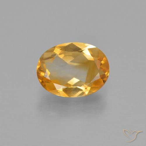 1.38ct طبيعي برتقالى ذهبى غامق سيترين, بيضوي, قليلا جدا