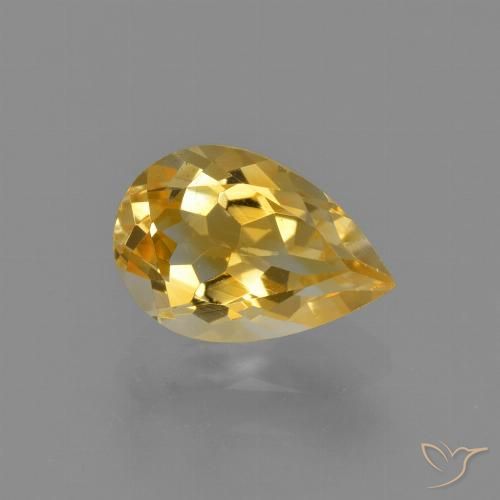 1.24ct طبيعي ذهبي سيترين, شكل الكمثرى, VVS-VS
