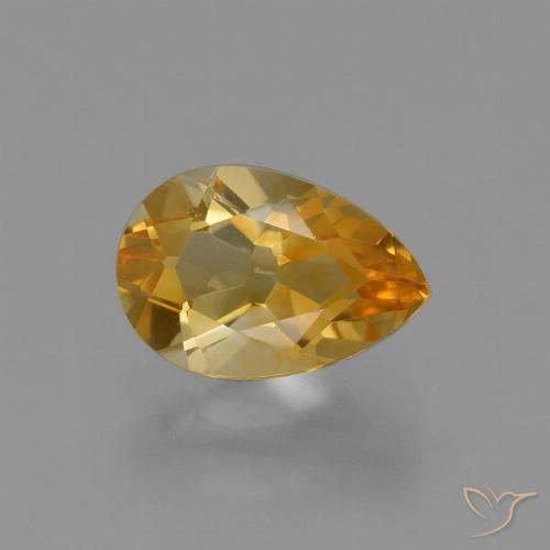 1.28ct طبيعي ذهبى-برتقالى سيترين, شكل الكمثرى, VVS