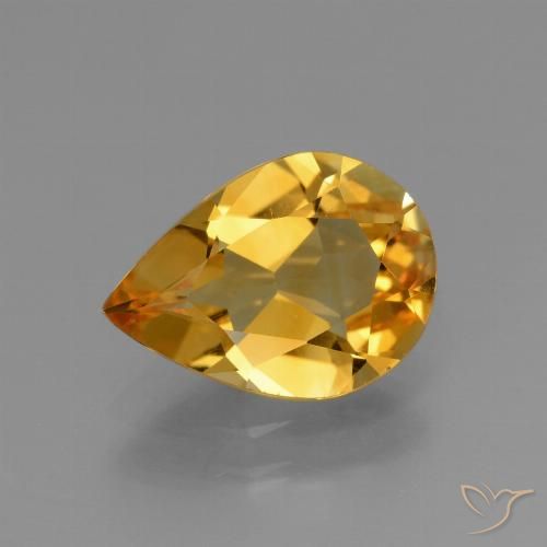 2.10ct طبيعي برتقالى ذهبى غامق سيترين, شكل الكمثرى, VVS-VS