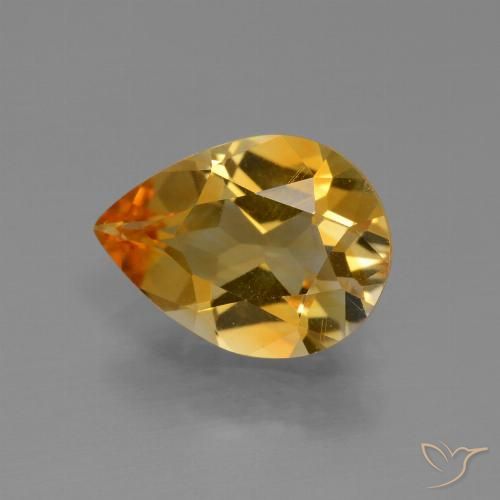 2.10ct طبيعي ذهبى داكن-متوسط سيترين, شكل الكمثرى, VVS-VS