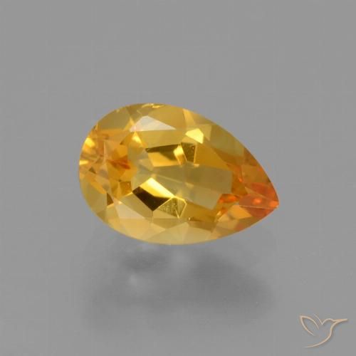 1.17ct طبيعي ذهبى-برتقالى داكن سيترين, شكل الكمثرى, قليلا جدا