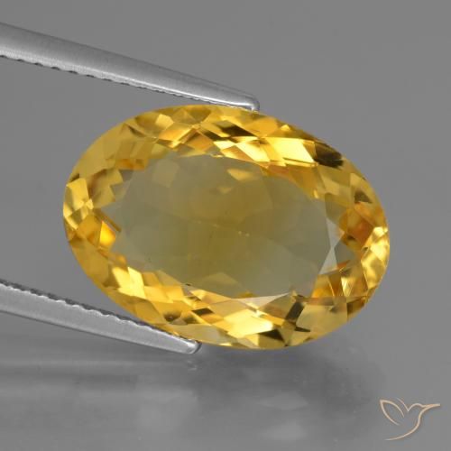 6.80ct طبيعي ذهبي سيترين, بيضوي, VVS