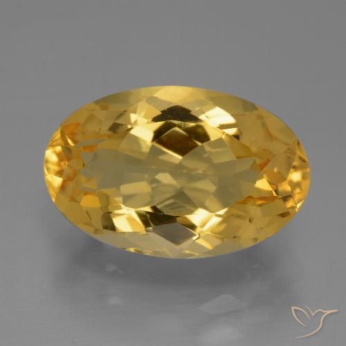 6.41ct طبيعي ذهبى داكن-متوسط سيترين, بيضوي, VVS