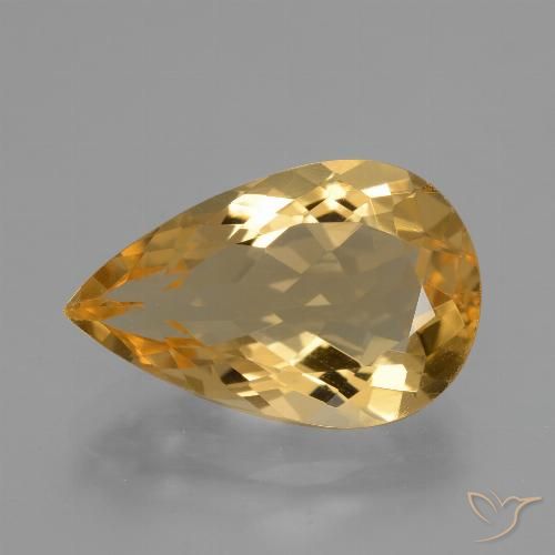 5.63ct طبيعي ذهبي سيترين, شكل الكمثرى, VVS