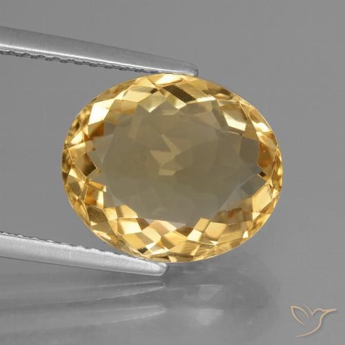 5.04ct طبيعي ذهبى-برتقالى فاتح سيترين, بيضوي, VVS