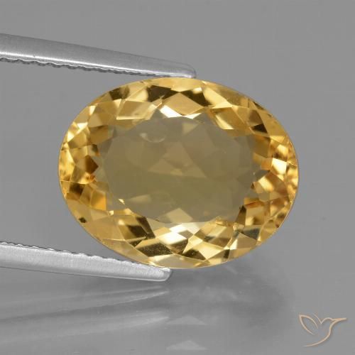 5.49ct طبيعي ذهبى داكن-متوسط سيترين, بيضوي, VVS