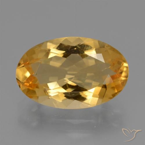 5.12ct طبيعي ذهبى داكن-متوسط سيترين, بيضوي, VVS-VS
