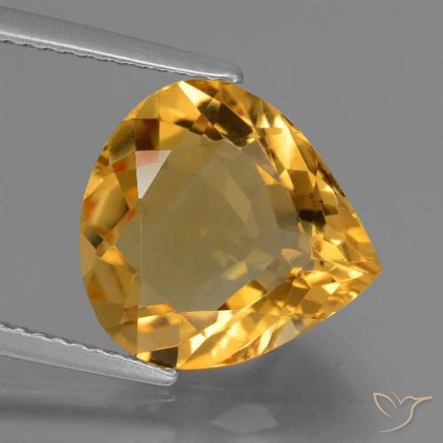 4.99ct طبيعي ذهبى داكن سيترين, شكل الكمثرى, VVS