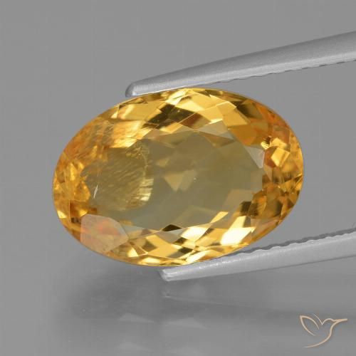 3.72ct طبيعي برتقالى ذهبى غامق سيترين, بيضوي, VS-SI
