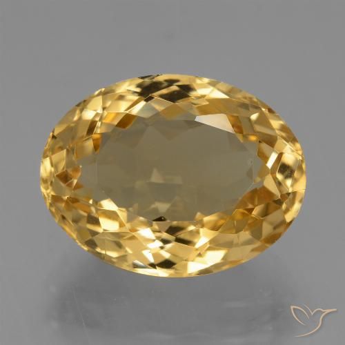 7.08ct طبيعي ذهبى داكن-متوسط سيترين, بيضوي, VVS