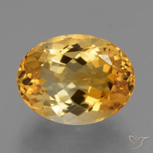 7.08ct طبيعي ذهبى-برتقالى غامق سيترين, بيضوي, VVS