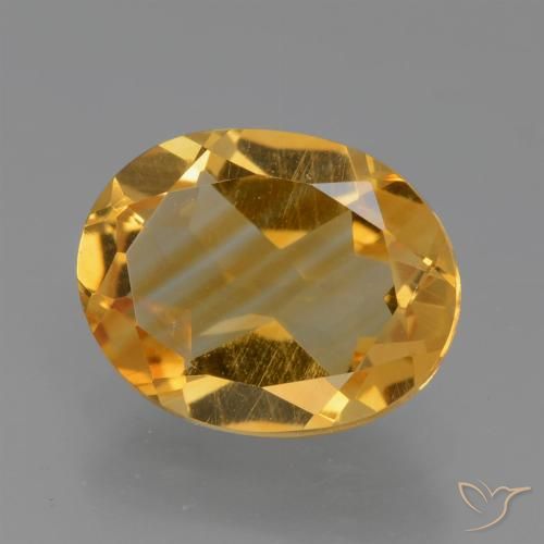 2.09ct طبيعي ذهبى-برتقالى فاتح-متوسط سيترين, بيضوي, قليلا جدا