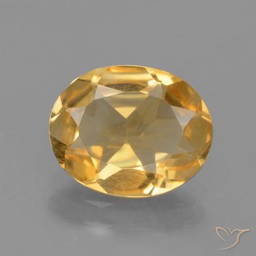 1.82ct طبيعي برتقالى ذهبى غامق سيترين, بيضوي, قليلا جدا