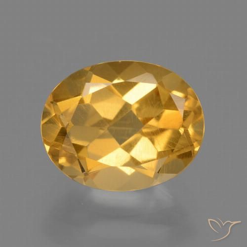 2.41ct طبيعي ذهبى-برتقالى فاتح-متوسط سيترين, بيضوي, قليلا جدا