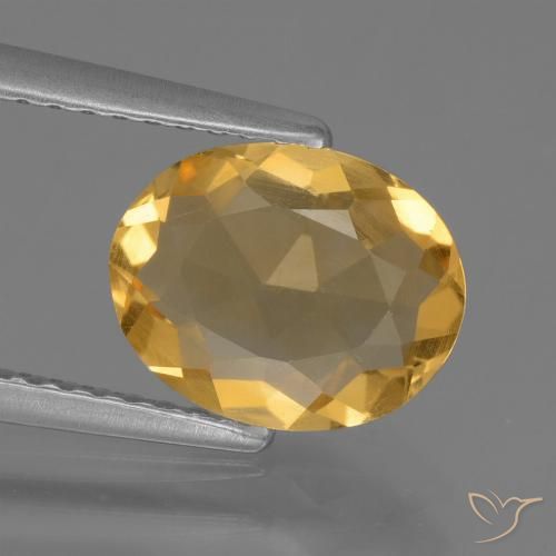 1.59ct طبيعي ذهبى داكن-متوسط سيترين, بيضوي, قليلا جدا