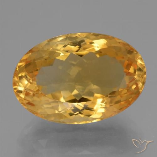 15.05ct طبيعي ذهبى داكن-متوسط سيترين, بيضوي, VVS-VS