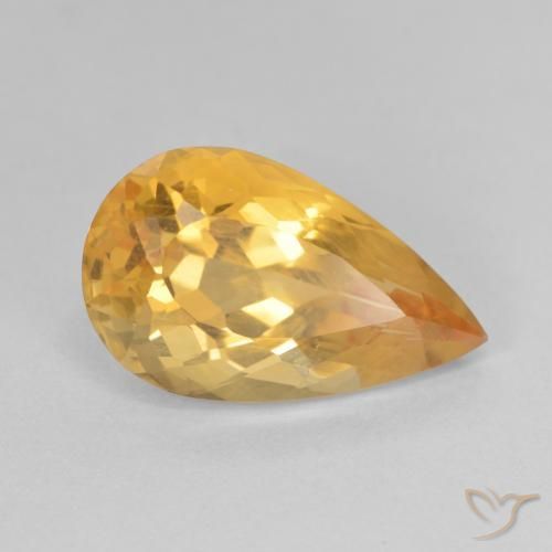 5.83ct طبيعي ذهبى داكن سيترين, شكل الكمثرى, VVS