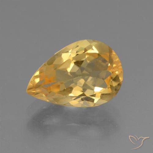 2.29ct طبيعي برتقالى ذهبى غامق سيترين, شكل الكمثرى, VVS