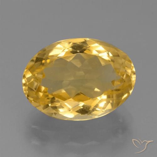 6.54ct طبيعي ذهبى متوسط سيترين, بيضوي, VVS