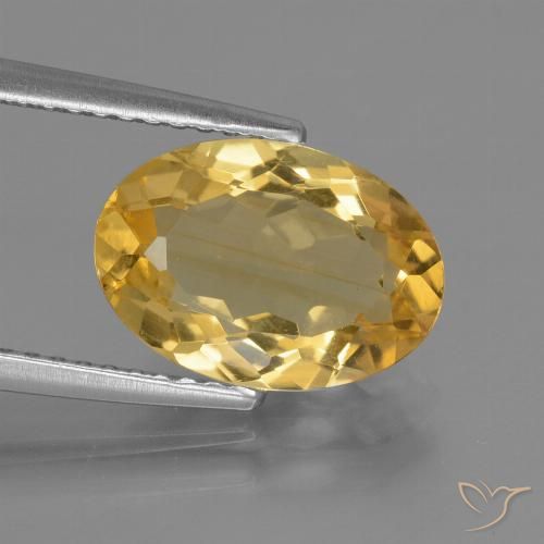 2.63ct طبيعي ذهبى لامع سيترين, بيضوي, VVS