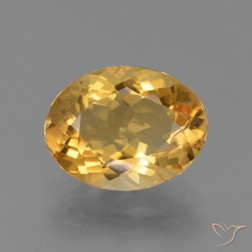 2.95ct طبيعي ذهبى داكن-متوسط سيترين, بيضوي, VVS