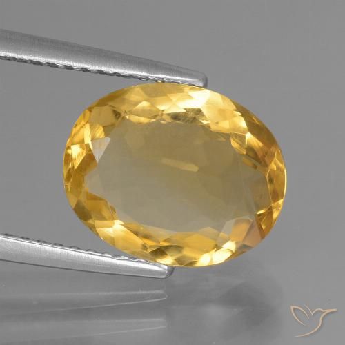 3.12ct طبيعي ذهبى متوسط سيترين, بيضوي, VVS