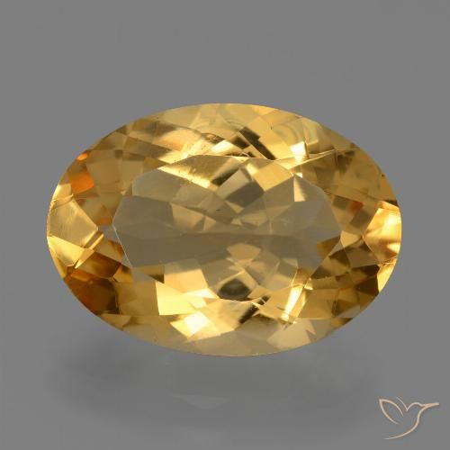 6.30ct طبيعي ذهبى داكن-متوسط سيترين, بيضوي, VVS