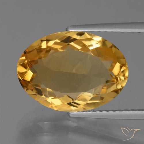 5.53ct طبيعي برتقالى ذهبى غامق سيترين, بيضوي, VVS