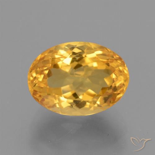 3.98ct طبيعي ذهبى متوسط سيترين, بيضوي, VVS