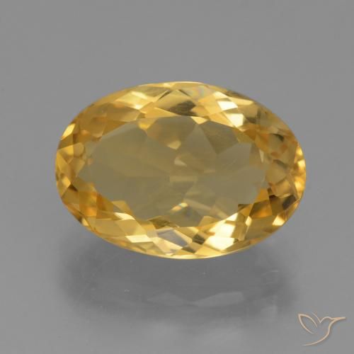 4.09ct طبيعي ذهبى داكن-متوسط سيترين, بيضوي, VVS